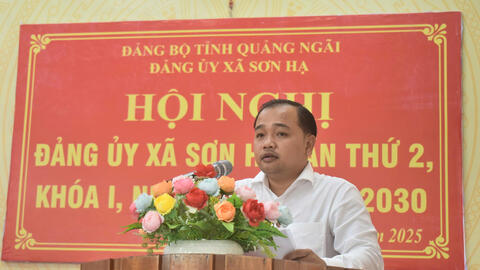 Đảng ủy xã Sơn Hạ đánh giá tình hình thực hiện nhiệm vụ 9 tháng đầu năm 2025, phương hướng, nhiệm vụ trọng tâm 3 tháng cuối năm 2025.