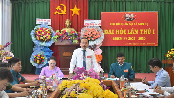 Đại hội chi bộ Quân sự xã Sơn Hạ lần thứ I, nhiệm kỳ 2025 - 2030 đã diễn ra thành công tốt đẹp.